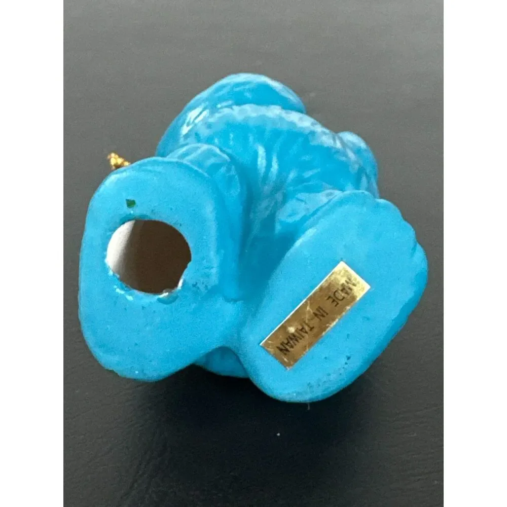 2 Sesame Street Cookie Monster Ceramic Ornaments